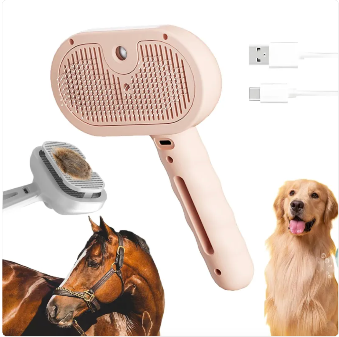 Self-Cleaning Pet Grooming Brush